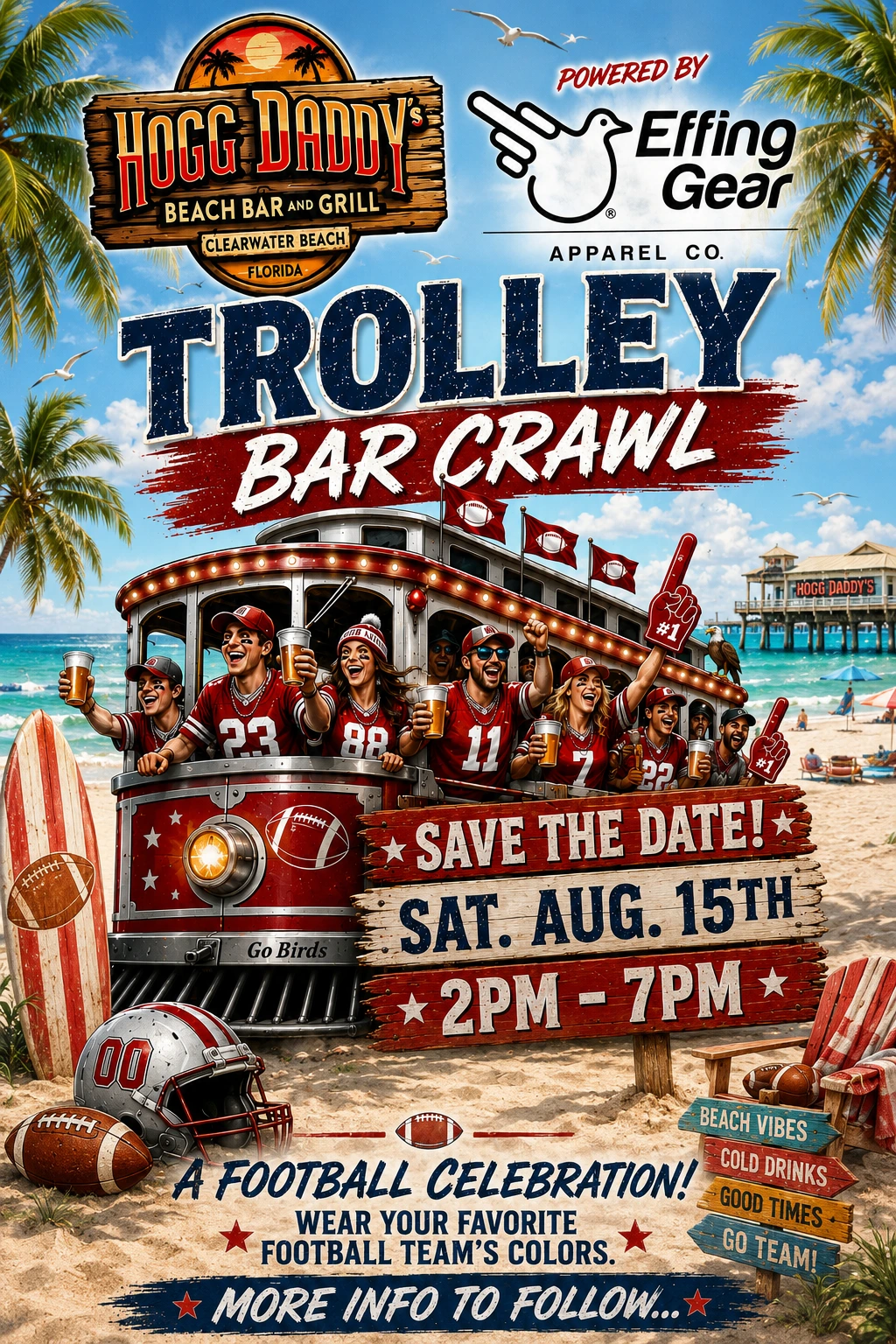 The Famous Trolley Bar Crawl - Football Theme